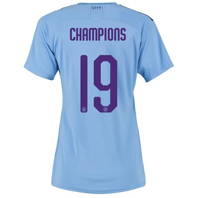 Manchester City Authentic Cup Home Shirt 2019-20 - Womens with Champions 19 printing