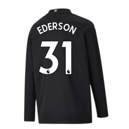 2020-2021 Man City Home Goalkeeper Shirt (Black) - Kids (EDERSON M 31)