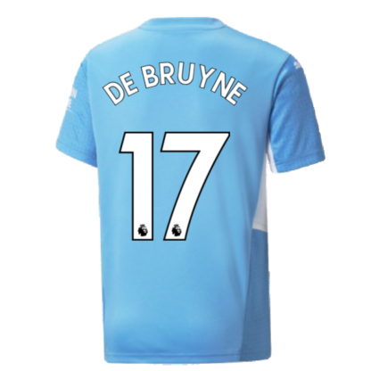 2021-2022 Man City Home Shirt (Kids) (DE BRUYNE 17)