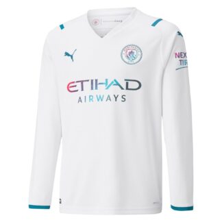 2021-2022 Man City Long Sleeve Away Shirt (Kids)