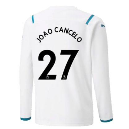 2021-2022 Man City Long Sleeve Away Shirt (Kids) (JOAO CANCELO 27)