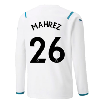 2021-2022 Man City Long Sleeve Away Shirt (Kids) (MAHREZ 26)