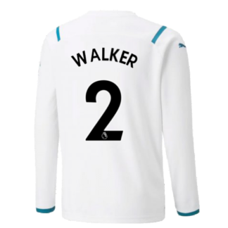 2021-2022 Man City Long Sleeve Away Shirt (Kids) (WALKER 2)