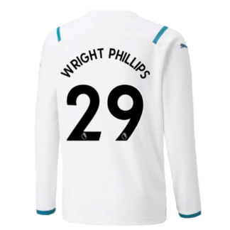 2021-2022 Man City Long Sleeve Away Shirt (Kids) (WRIGHT PHILLIPS 29)