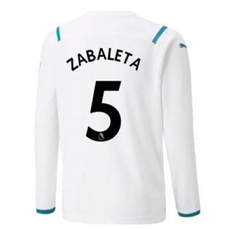 2021-2022 Man City Long Sleeve Away Shirt (Kids) (ZABALETA 5)
