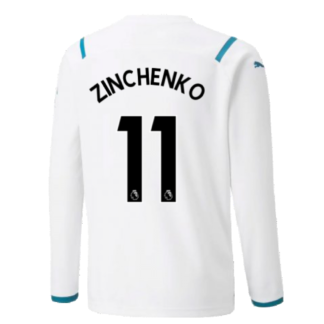 2021-2022 Man City Long Sleeve Away Shirt (Kids) (ZINCHENKO 11)