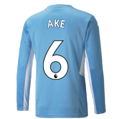2021-2022 Man City Long Sleeve Home Shirt (Kids) (AKE 6)