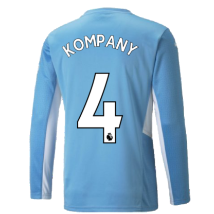 2021-2022 Man City Long Sleeve Home Shirt (Kids) (KOMPANY 4)