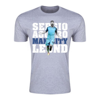 Sergio Aguero Man City Legend T-Shirt (Grey) - Kids