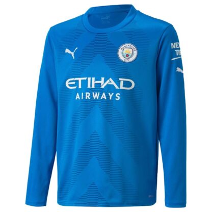2022-2023 Man City LS Goalkeeper Shirt (Electric Blue) - Kids
