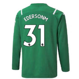 2021-2022 Man City LS Goalkeeper Shirt (Green) (EDERSON M 31)