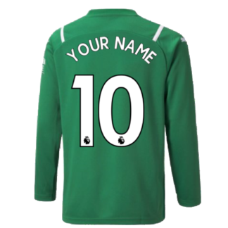 2021-2022 Man City LS Goalkeeper Shirt (Green) (Your Name)
