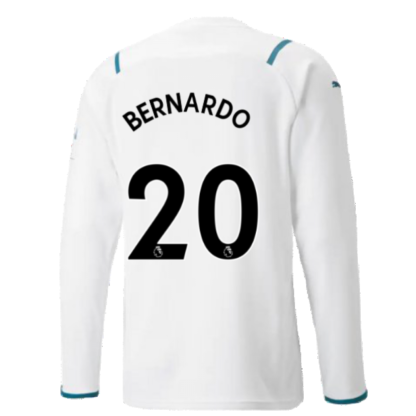 2021-2022 Man City Long Sleeve Away Shirt (BERNARDO 20)