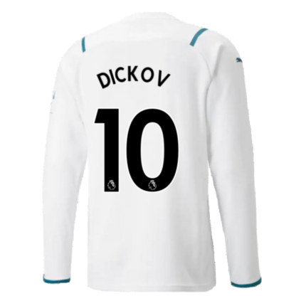 2021-2022 Man City Long Sleeve Away Shirt (DICKOV 10)