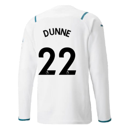 2021-2022 Man City Long Sleeve Away Shirt (DUNNE 22)