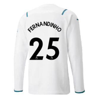 2021-2022 Man City Long Sleeve Away Shirt (FERNANDINHO 25)
