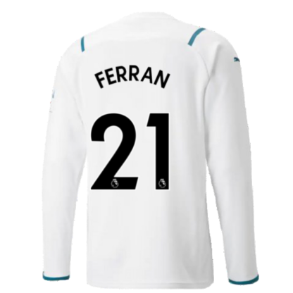 2021-2022 Man City Long Sleeve Away Shirt (FERRAN 21)