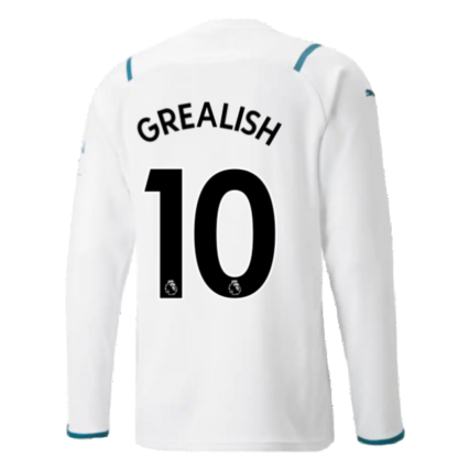2021-2022 Man City Long Sleeve Away Shirt (GREALISH 10)