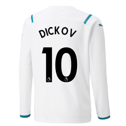 2021-2022 Man City Long Sleeve Away Shirt (Kids) (DICKOV 10)