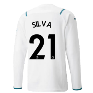 2021-2022 Man City Long Sleeve Away Shirt (SILVA 21)