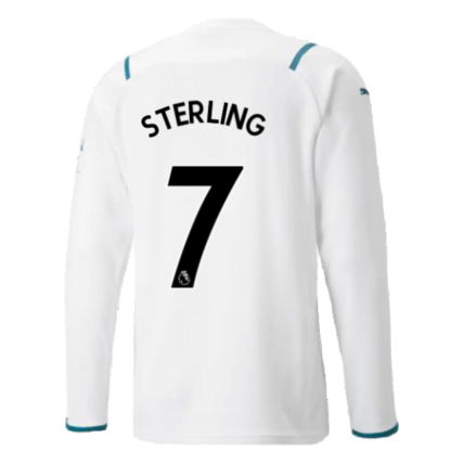 2021-2022 Man City Long Sleeve Away Shirt (STERLING 7)