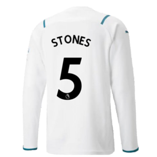 2021-2022 Man City Long Sleeve Away Shirt (STONES 5)