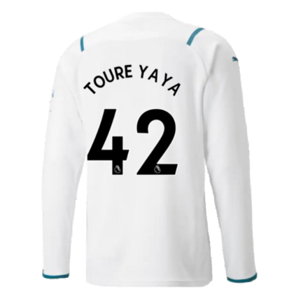2021-2022 Man City Long Sleeve Away Shirt (TOURE YAYA 42)
