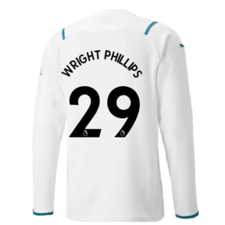 2021-2022 Man City Long Sleeve Away Shirt (WRIGHT PHILLIPS 29)