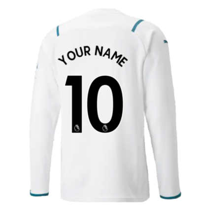 2021-2022 Man City Long Sleeve Away Shirt (Your Name)