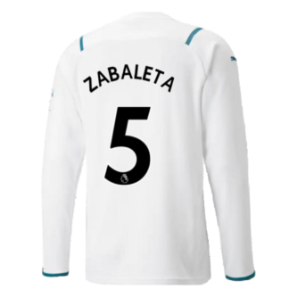 2021-2022 Man City Long Sleeve Away Shirt (ZABALETA 5)