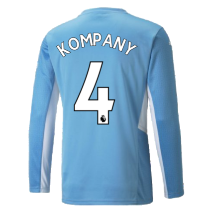 2021-2022 Man City Long Sleeve Home Shirt (KOMPANY 4)