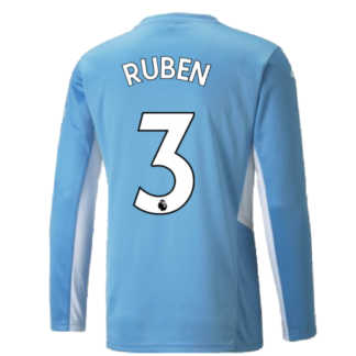 2021-2022 Man City Long Sleeve Home Shirt (RUBEN 3)