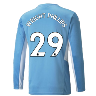 2021-2022 Man City Long Sleeve Home Shirt (WRIGHT PHILLIPS 29)