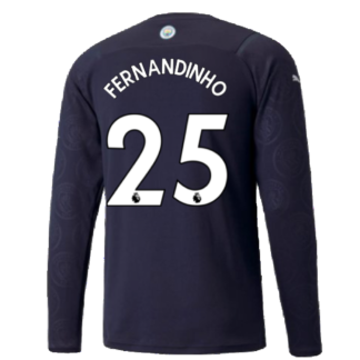 2021-2022 Man City Long Sleeve Third Shirt (FERNANDINHO 25)