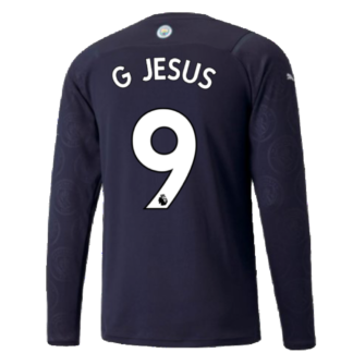 2021-2022 Man City Long Sleeve Third Shirt (G JESUS 9)