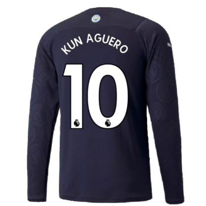 2021-2022 Man City Long Sleeve Third Shirt (KUN AGUERO 10)