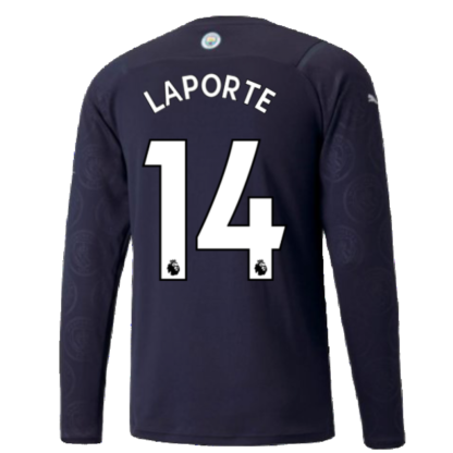 2021-2022 Man City Long Sleeve Third Shirt (LAPORTE 14)