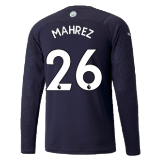 2021-2022 Man City Long Sleeve Third Shirt (MAHREZ 26)
