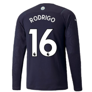2021-2022 Man City Long Sleeve Third Shirt (RODRIGO 16)