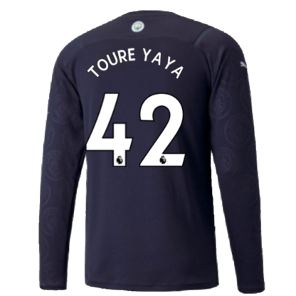2021-2022 Man City Long Sleeve Third Shirt (TOURE YAYA 42)