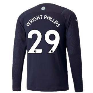 2021-2022 Man City Long Sleeve Third Shirt (WRIGHT PHILLIPS 29)