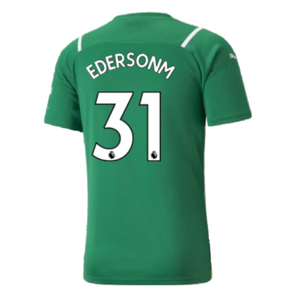 2021-2022 Man City SS Goalkeeper Shirt (Green) (EDERSON M 31)