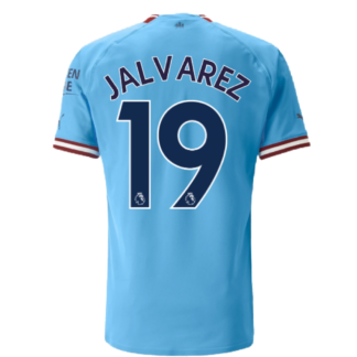 2022-2023 Man City Authentic Home Shirt (J ALVAREZ 19)