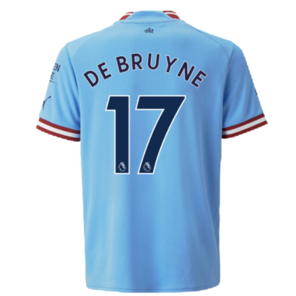 2022-2023 Man City Home Shirt (Kids) (DE BRUYNE 17)