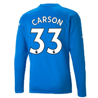 2022-2023 Man City LS Goalkeeper Shirt (Electric Blue) (Carson 33)