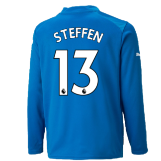 2022-2023 Man City LS Goalkeeper Shirt (Electric Blue) - Kids (Steffen 13)