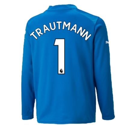 2022-2023 Man City LS Goalkeeper Shirt (Electric Blue) - Kids (TRAUTMANN 1)
