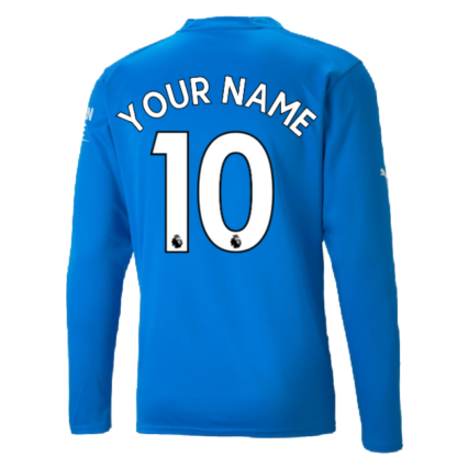2022-2023 Man City LS Goalkeeper Shirt (Electric Blue) (Your Name)