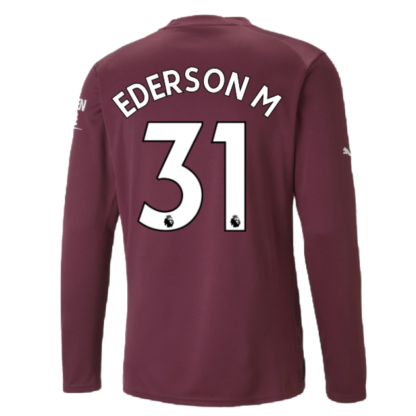 2022-2023 Man City LS Goalkeeper Shirt (Grape Wine) (EDERSON M 31)