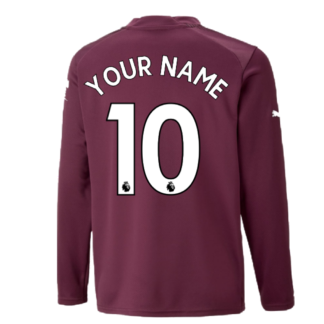 2022-2023 Man City LS Goalkeeper Shirt (Grape Wine) - Kids (Your Name)